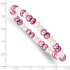 Curata Multi-Colored Cultured 6-7mm Pearl White Lavender Rose Stretch Bracelet