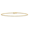 Curata Solid 10k Yellow Gold 7" 1.1mm Singapore Bracelet (Spring-ring)