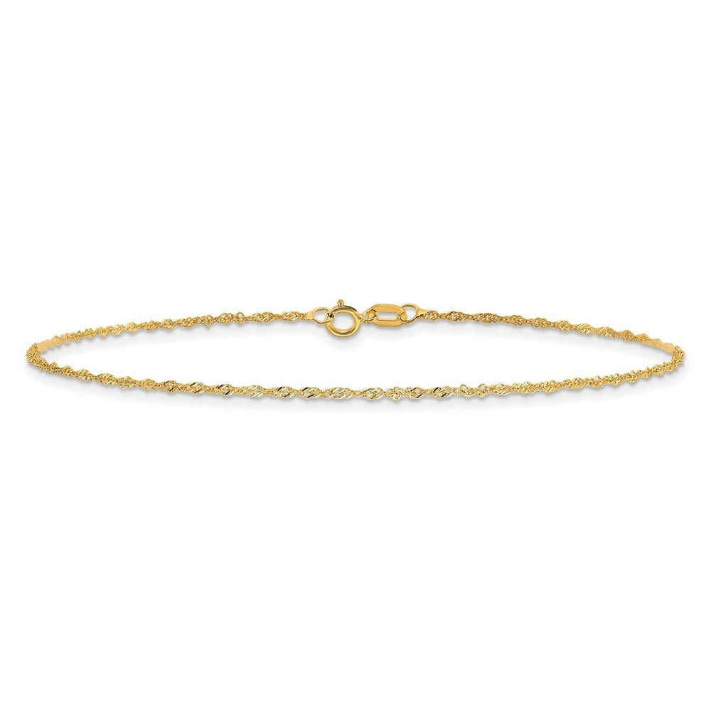 Curata Solid 10k Yellow Gold 7" 1.1mm Singapore Bracelet (Spring-ring)