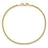 Curata Solid 10k Yellow Gold 7" or 8" 1.5mm Diamond-cut Rope Chain Bracelet (Lobster)