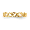 Curata Solid 10k Yellow Gold Alternating Open Hearts Adjustable Toe Ring