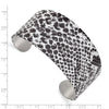 Curata Stainless Steel 34.65mm Black and White Textured Cuff Bangle Bracelet