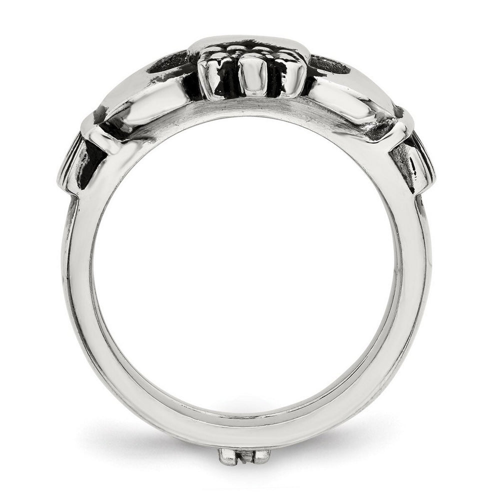 Curata Stainless Steel Antiqued Celtic Claddagh Ring for Women