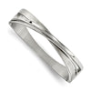 Curata Stainless Steel Brushed 6.75" Geometric Modern Hinged Bangle Bracelet