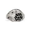 Curata Stainless Steel Mens 15.2mm Black Enameled Eagle Ring