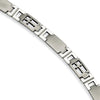 Curata Stainless Steel Mens 8.5" Fold over Engravable Cross Link Bracelet