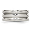 Curata Stainless Steel Mens Polished 10mm Grooved Wide Band Ring