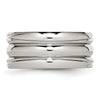 Curata Stainless Steel Mens Polished 10mm Grooved Wide Band Ring