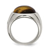 Curata Stainless Steel Mens Polished 4mm Tigers Eye Ring