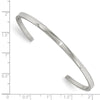 Curata Stainless Steel Polished 3mm Cuff Stackable Bangle Bracelet