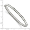 Curata Stainless Steel Polished 5mm Crystal Hinged Bangle Bracelet