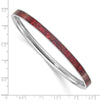 Curata Stainless Steel Polished 5mm Red and Black Enameled Bangle Bracelet