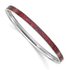 Curata Stainless Steel Polished 5mm Red and Black Enameled Bangle Bracelet