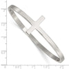 Curata Stainless Steel Polished Hinged Large Cross Bangle Bracelet