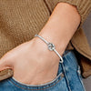 Curata Stainless Steel Polished Hook Love Knot Bangle Bracelet