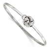 Curata Stainless Steel Polished Hook Love Knot Bangle Bracelet