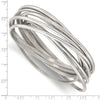 Curata Stainless Steel Slip-On Polished 9 Strand Intertwined Bangle Bracelet