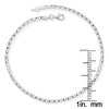 Curata Sterling Silver 10-inch 2.9 mm Mariner Link Anklet - White