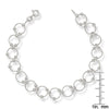 Curata Sterling Silver 7" Modern Moveable Bead Circle Bracelet - White