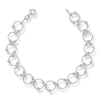 Curata Sterling Silver 7" Modern Moveable Bead Circle Bracelet - White