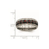 Curata Titanium Mens Polished 8mm Black/Red Carbon Fiber Inlay Wedding Ring