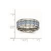 Curata Titanium Mens Polished 8mm Blue Carbon Fiber Inlay Wedding Ring