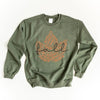 Cursive Fall Leaf Graphic Sweatshirt