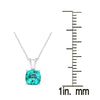 Cushion Cut 2.50Ct Paraiba Tourmaline in Sterling Silver Solitaire Pendant