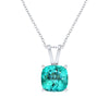 Cushion Cut 2.50Ct Paraiba Tourmaline in Sterling Silver Solitaire Pendant