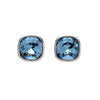 Cushion Cut Crystal Bezel Set Stud Earrings