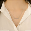 Dainty Crystal Pave Bar Necklace