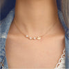 Dainty Goldtone Imitation Pearl Bird Necklace - White