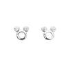 Dainty Sterling Silver Cubic Zirconia Mouse Stud Earrings