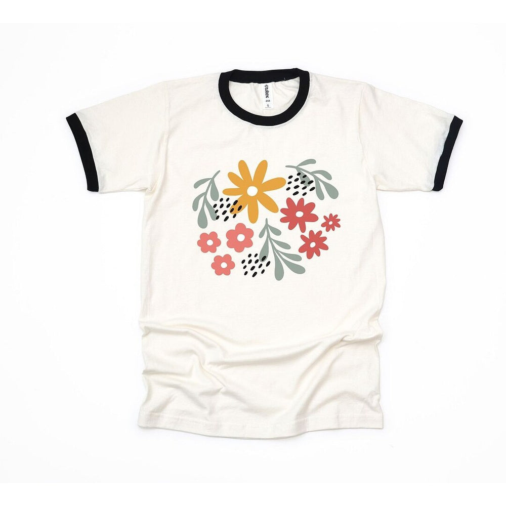 Daisies and Ruscus Ringer Tee