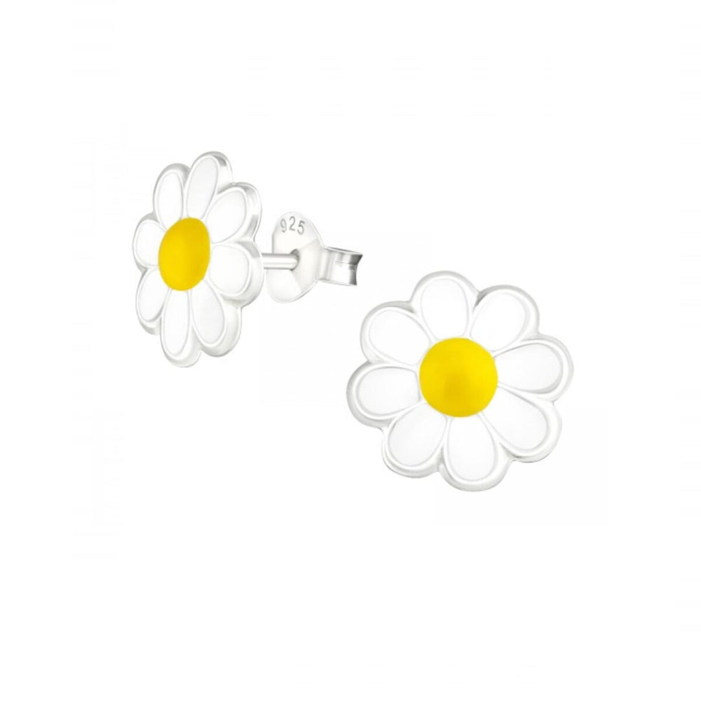 Daisy Flower Sterling Silver Stud Earrings