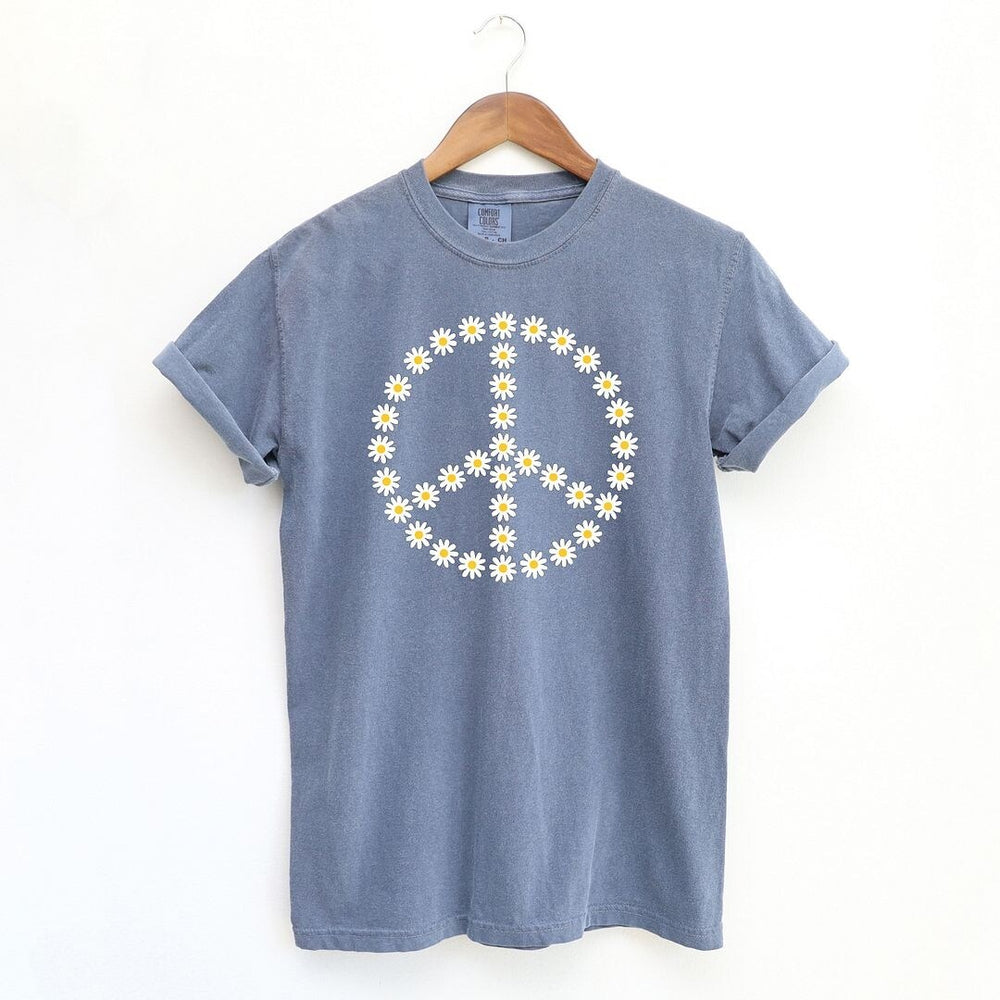 Daisy Peace Sign Garment Dyed Tee