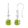 Dangling Earring in Sterling Silver 4.30Ct Natural Peridot and White Topaz