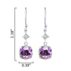 Dangling Earring in Sterling Silver 4.35Ct Natural Amethyst and White Topaz