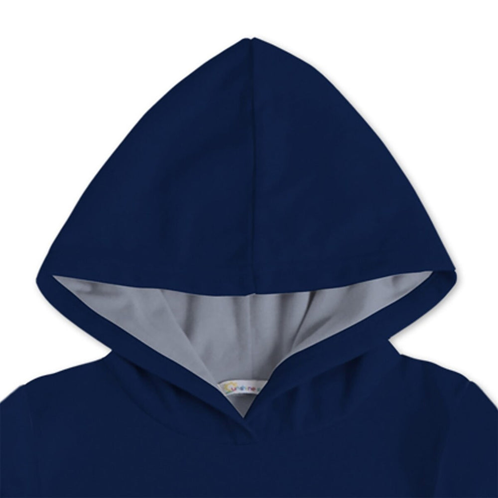 Dark Blue Glitter Rainbow Print Hooded Top