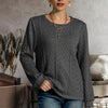 Dark Grey Cable-Knit Long Sleeve T-Shirt