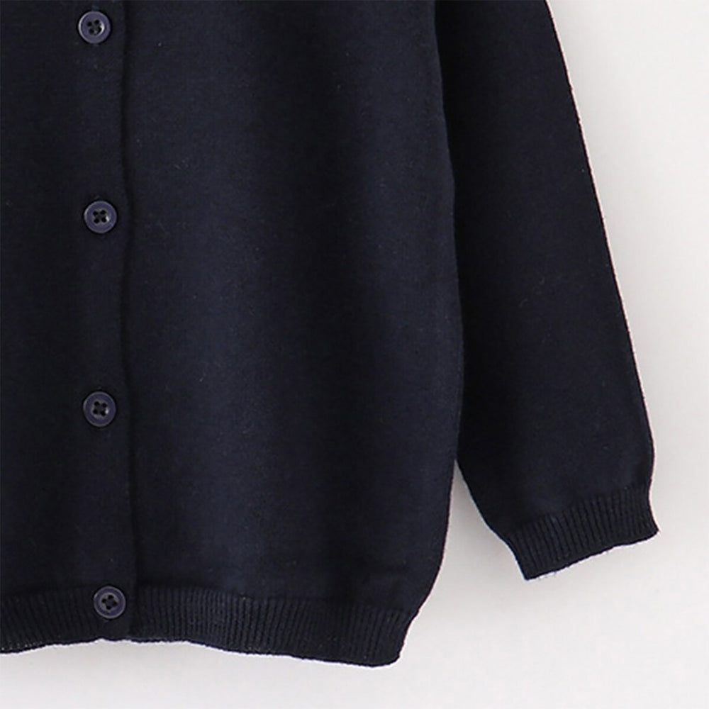 Dark Navy Crewneck Cardigan