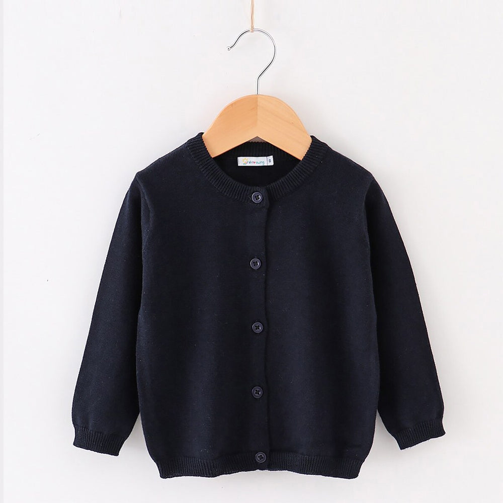 Dark Navy Crewneck Cardigan