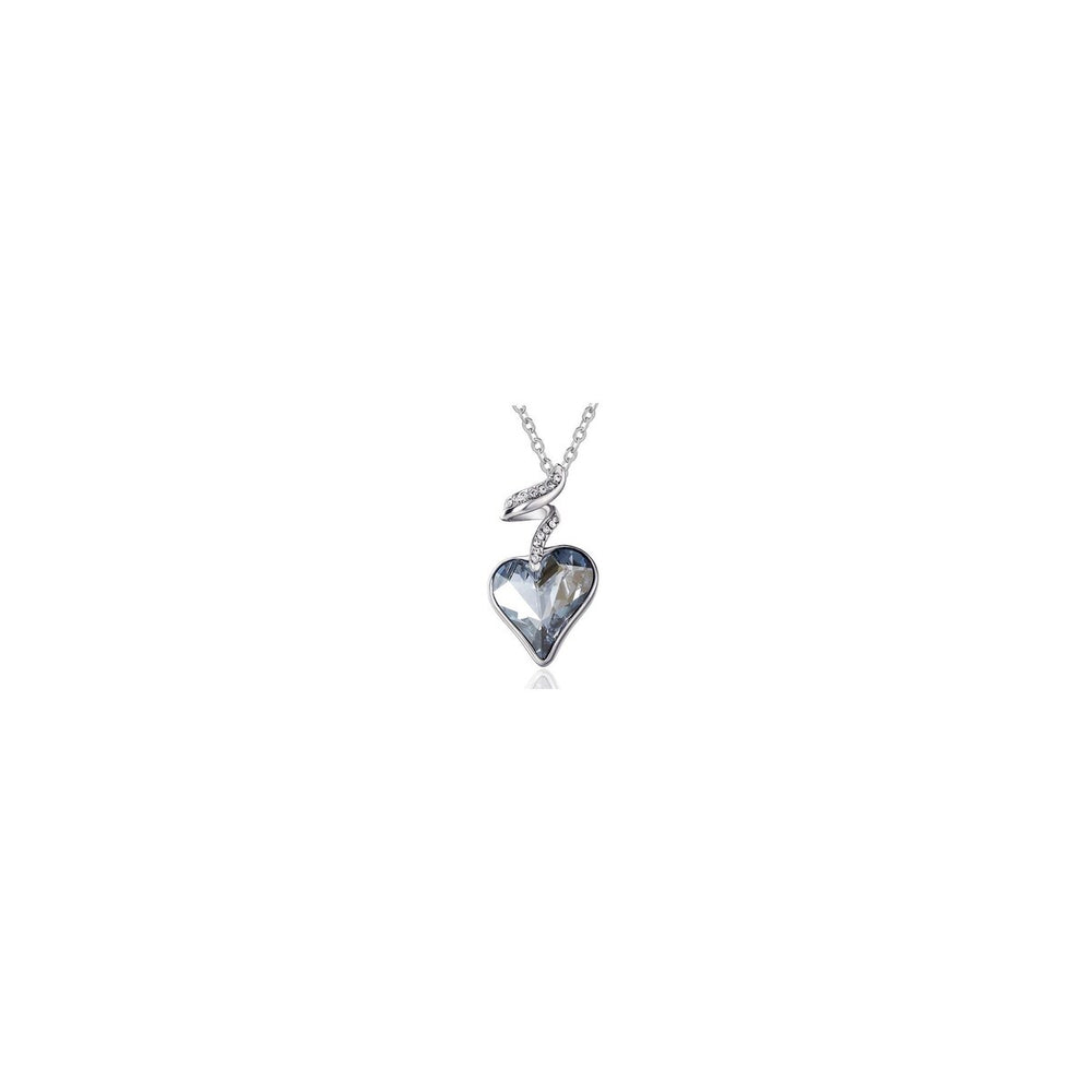 Denim Swarovski Crystal Heart Pendant Necklace