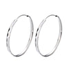 Diamond Cut Sterling Silver Hoop Earrings - 30mm D