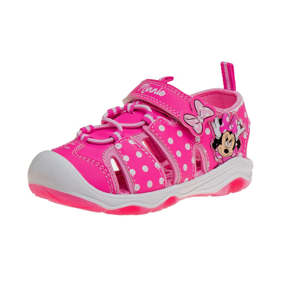 Disney Girls Minnie Mouse hook and loop closed toe sport sandals