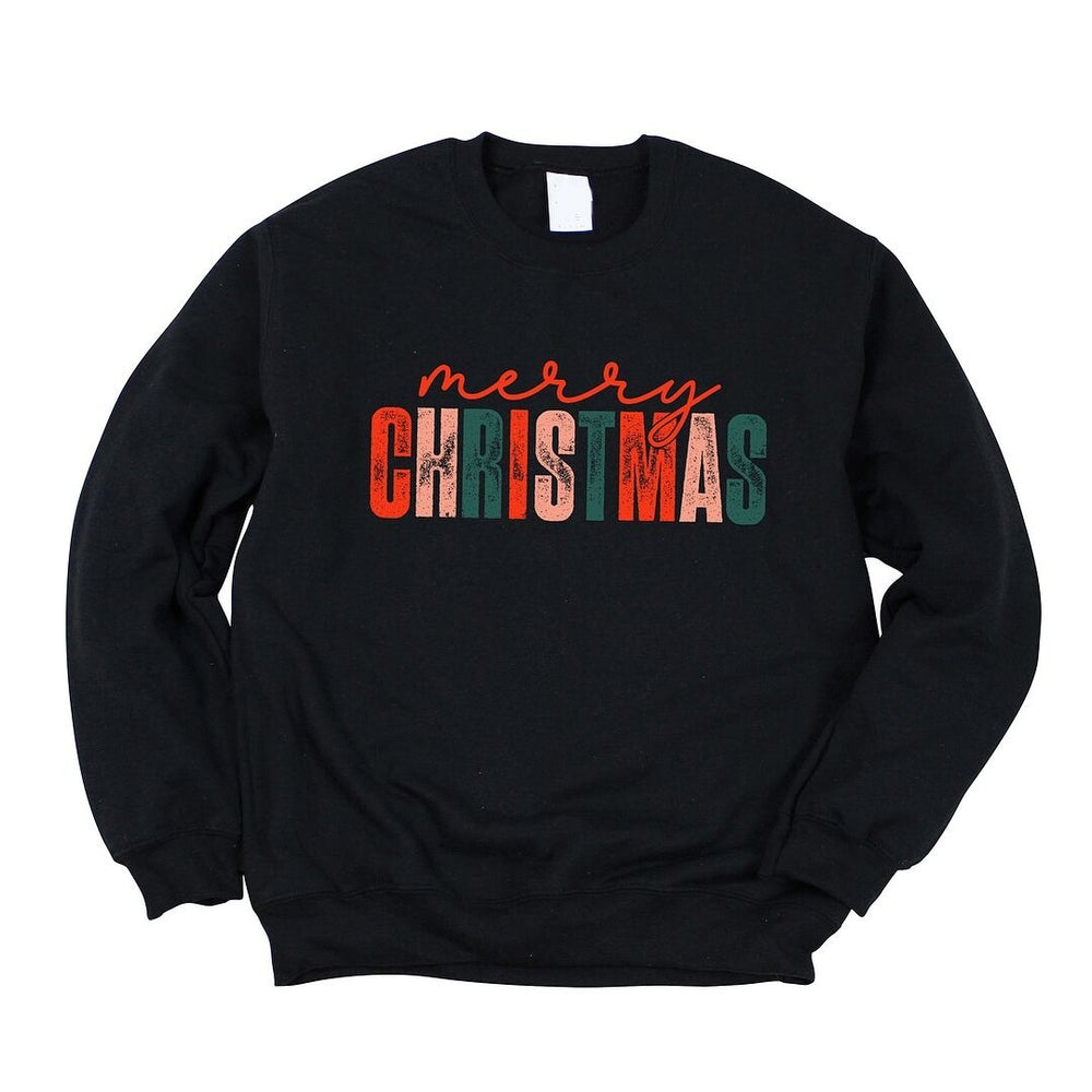 Distressed Merry Christmas Graphic Sweatshirt