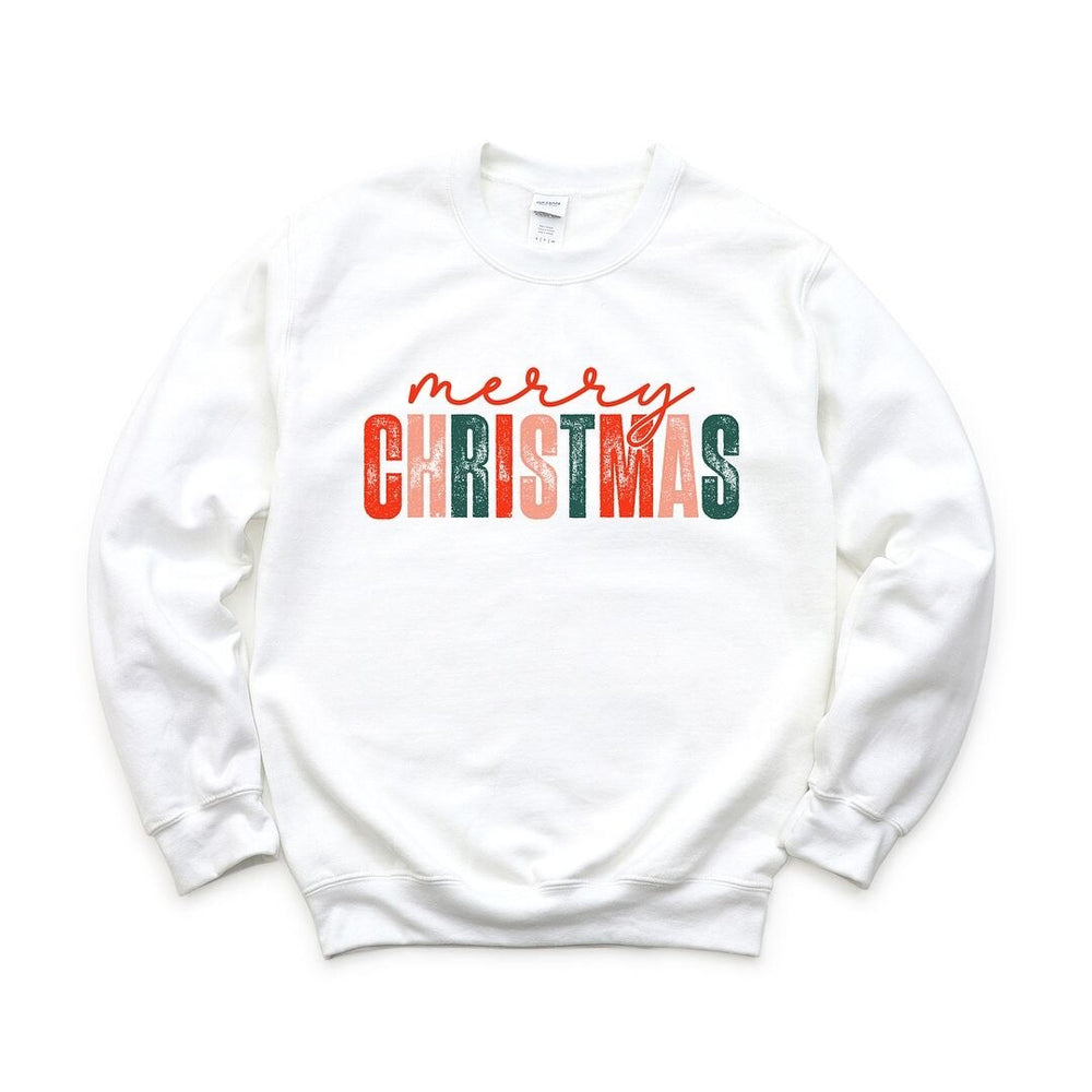 Distressed Merry Christmas Graphic Sweatshirt