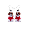 Dog In Winter Coat Drop Earrings