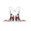 Dog With Devil Horns Acrylic Drop Earrings