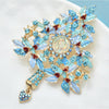 Blue Crystal Christmas Tree Brooch